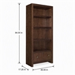 Scranton & Co Archives Glass Shelf Bookcase in Walnut Finish