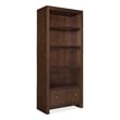 Scranton & Co Archives Glass Shelf Bookcase in Walnut Finish