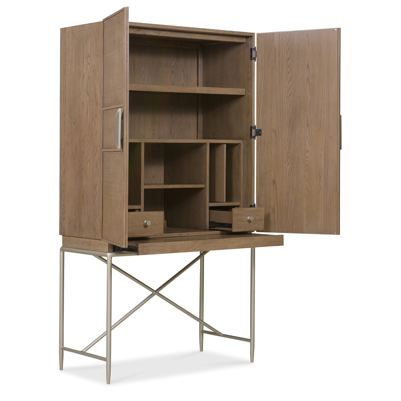 Scranton & Co Sonnet Secretary Desk Hub in Medium Brown Oak Veneers