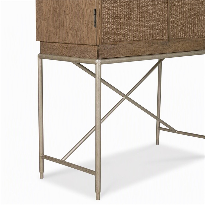 Scranton & Co Sonnet Secretary Desk Hub in Medium Brown Oak Veneers