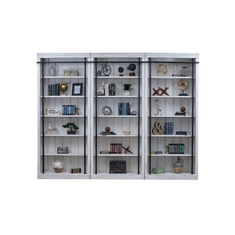 Scranton & Co 8' Tall Wood Bookcase Wall Ladder Storage White 120