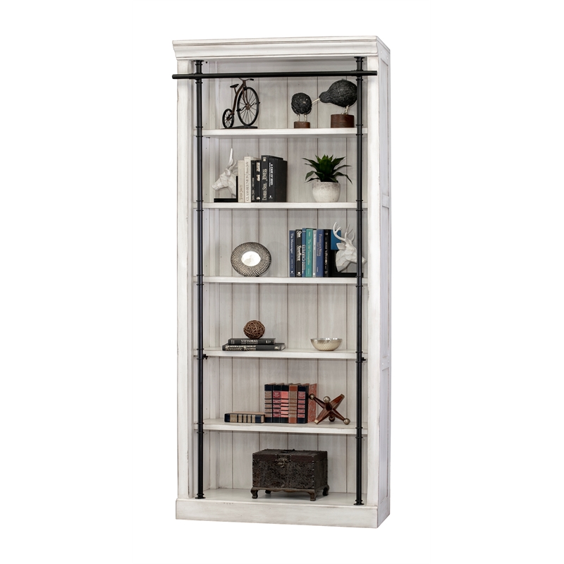 Scranton & Co 8' Tall Wood Bookcase Wall Ladder Storage White 120