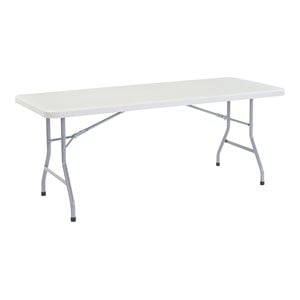 Scranton & Co Heavy Duty 30x72 in Plastic Folding Table in Speckled Gray