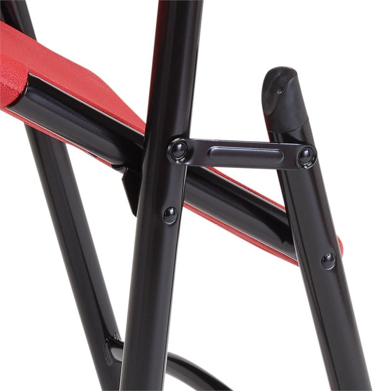 Scranton & Co Premium Resin-Plastic Folding Chairs in Red (Set of 4)