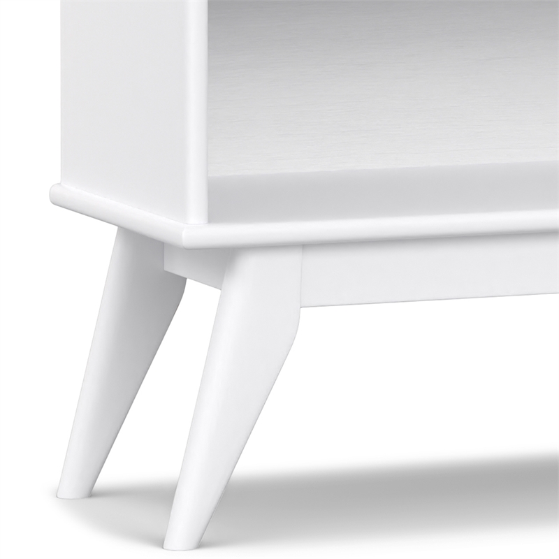Scranton & Co Solid Wood Low Bookcase with 4 Shelves in White Finish