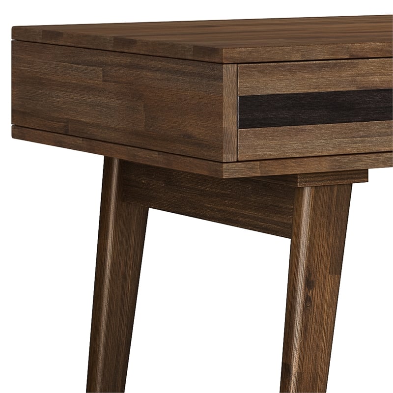 Scranton & Co Solid Wood Desk with Drawers in Rustic Natural Aged Brown