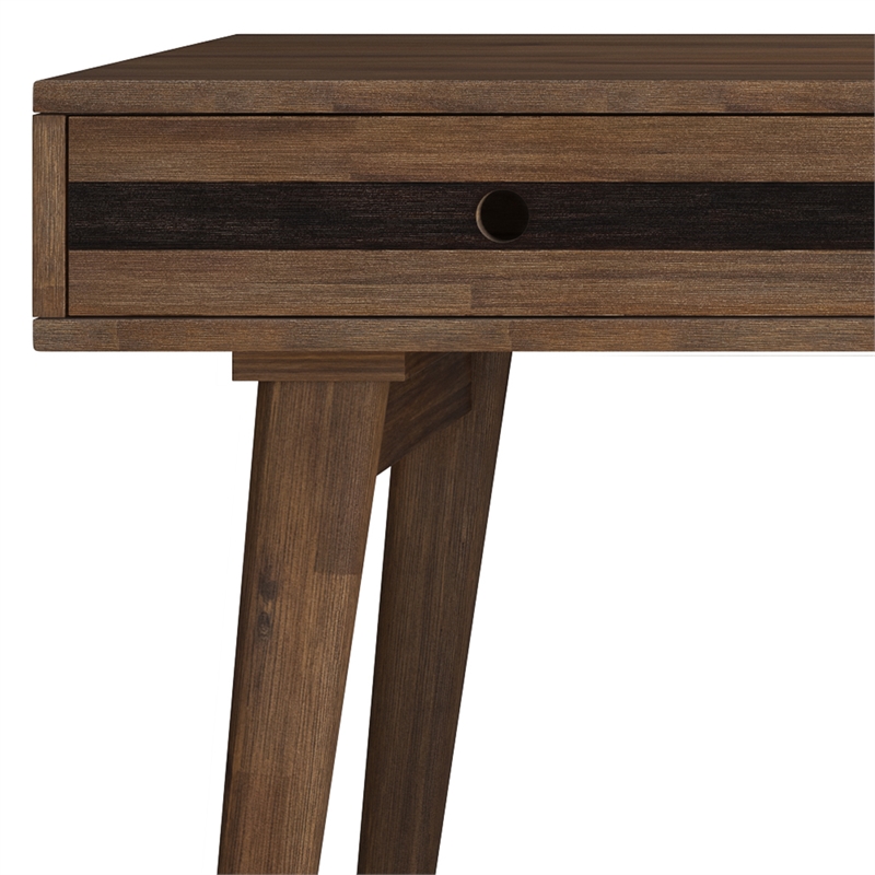 Scranton & Co Solid Wood Desk with Drawers in Rustic Natural Aged Brown