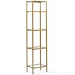 Scranton & Co Metal/Glass Etagere Bookcase Set in Soft Gold