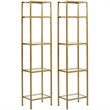 Scranton & Co Metal/Glass Etagere Bookcase Set in Soft Gold