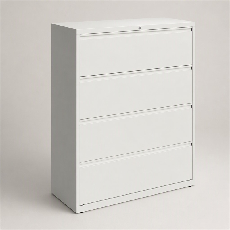 Scranton & Co 42-in 4 Drawer Metal Lateral File Cabinet White