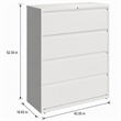 Scranton & Co 42-in 4 Drawer Metal Lateral File Cabinet White
