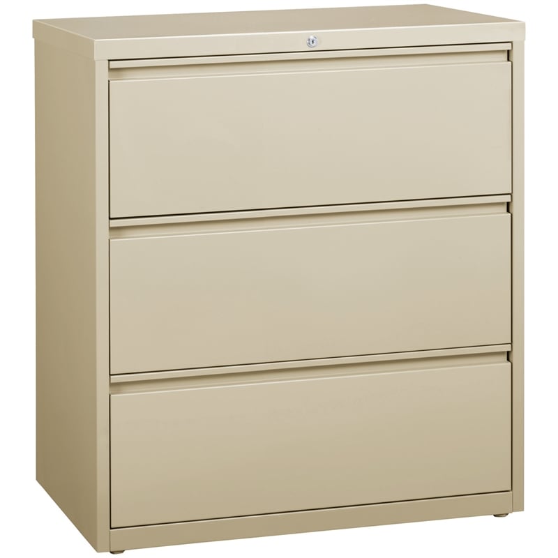 Scranton & Co 3-Drawer Metal Lateral File Cabinet in Putty 36