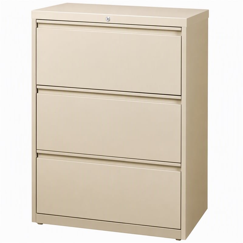 Scranton & Co 3-Drawer Metal Lateral File Cabinet in Putty 36