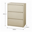 Scranton & Co 3-Drawer Metal Lateral File Cabinet in Putty 36