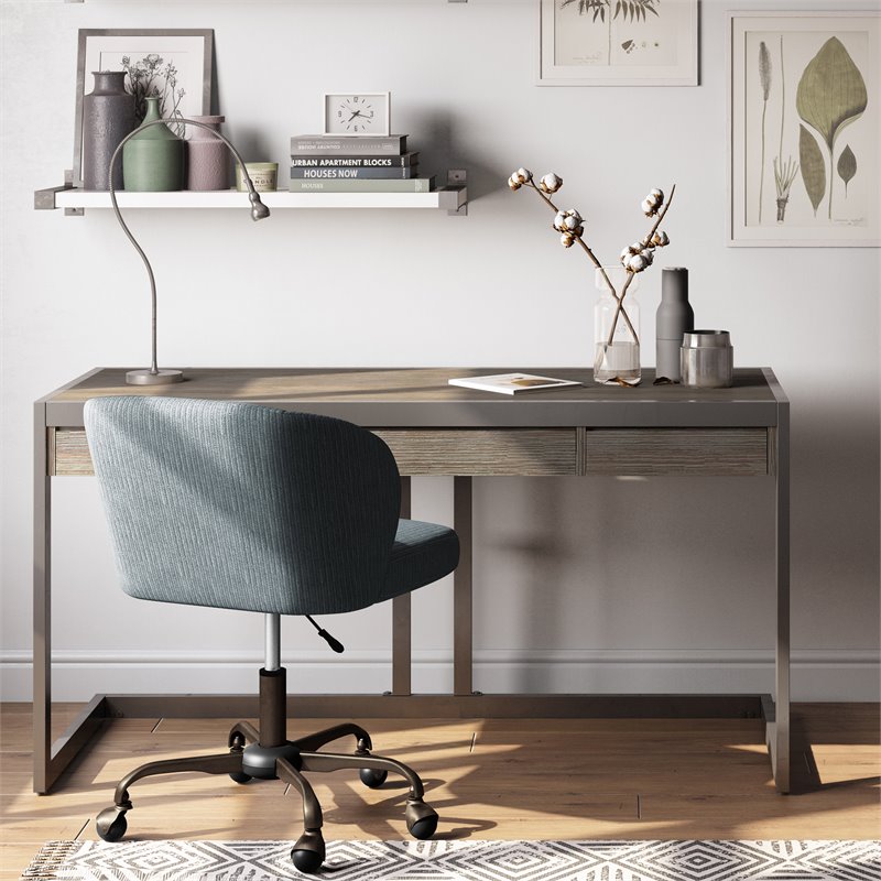 Scranton & Co Solid Acacia Wood 60 in Desk with Distressed Gray Finish