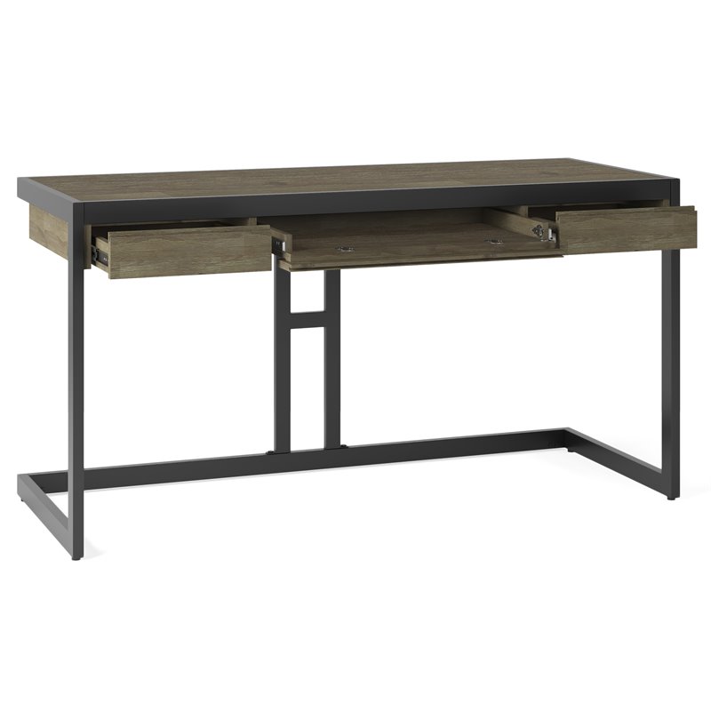 Scranton & Co Solid Acacia Wood 60 in Desk with Distressed Gray Finish