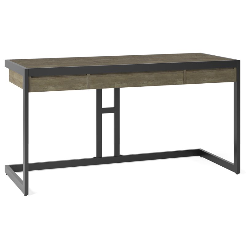 Scranton & Co Solid Acacia Wood 60 in Desk with Distressed Gray Finish