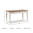 Scranton & Co Two-Tone Wood Computer Desk with USB Ports in White/Brown