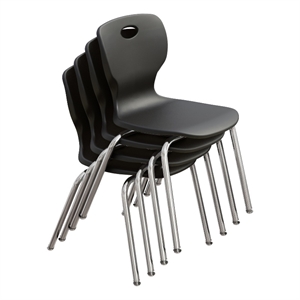 Scranton & Co 16&quot Plastic Stacking Student Chairs - Black (Set of 4)