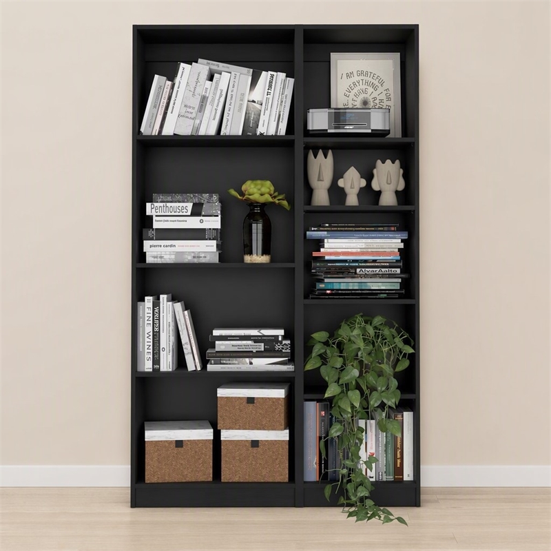 Scranton & Co Sutton 2 Piece Living Room Set in Black Engineered Wood