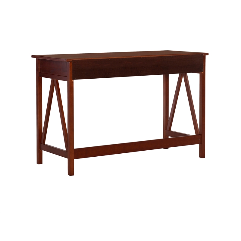Scranton & Co Pine Wood 1 Drawer Desk in Antique Tobacco 46x20x30