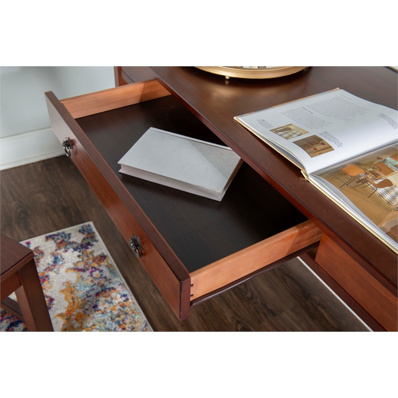Scranton & Co Pine Wood 1 Drawer Desk in Antique Tobacco 46x20x30