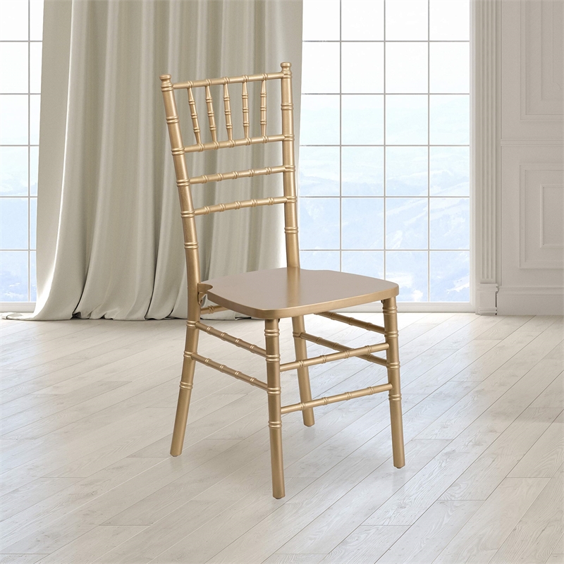 Scranton & Co Wood Chiavari Stacking Dining Chair in Gold