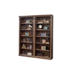 Scranton & Co Tall Wood Bookcase Bundle with Ladder in Oak Finish
