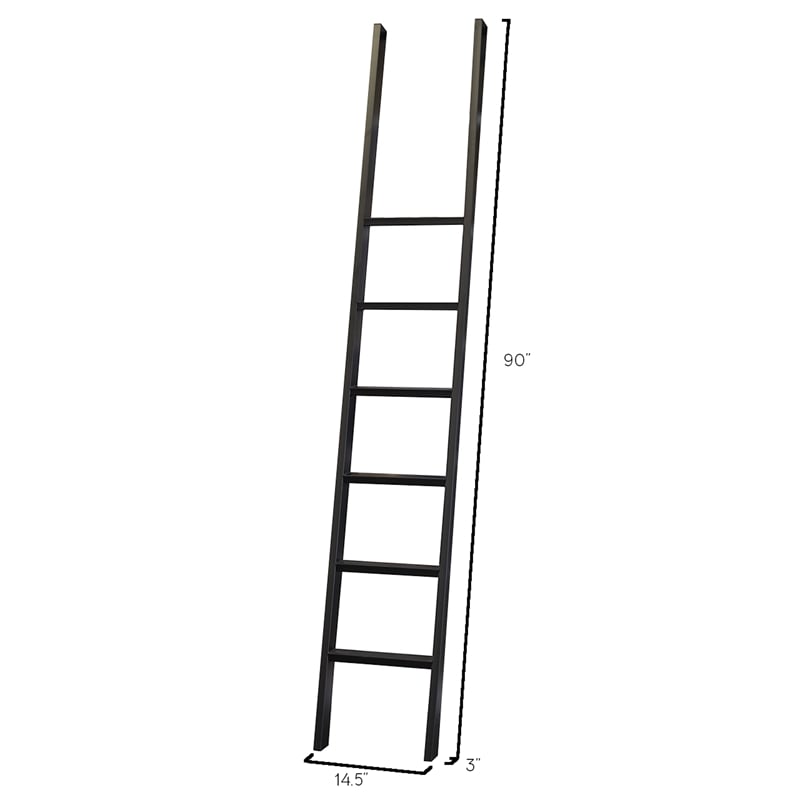 Scranton & Co Tall Wood Bookcase Bundle with Ladder in Oak Finish