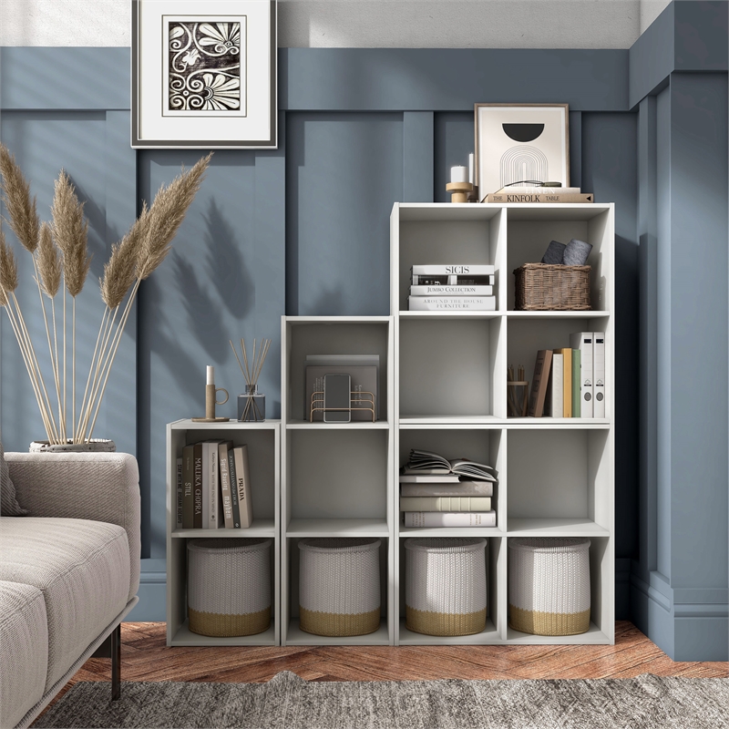 Scranton & Co Stackable 4-Shelf MDF Bookcase in White Finish