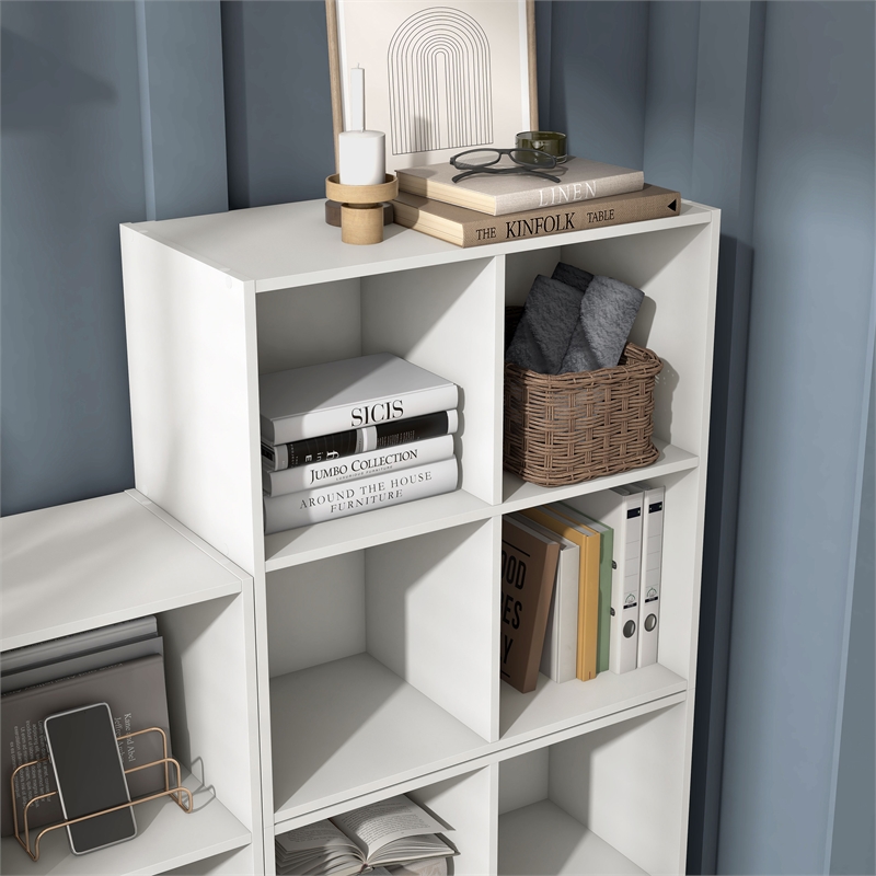 Scranton & Co Stackable 4-Shelf MDF Bookcase in White Finish
