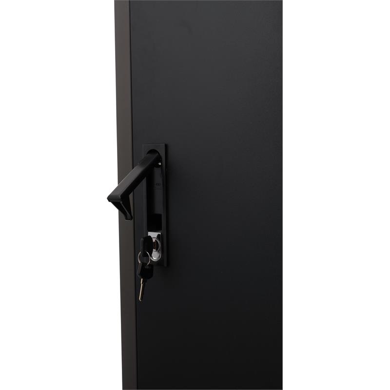 Scranton & Co Metal Teacher's WorkPod with Storage Cabinet in Charcoal Slate
