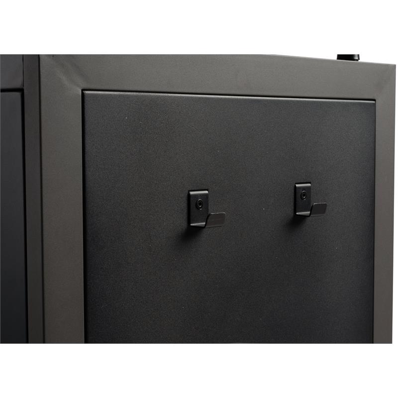 Scranton & Co Metal Teacher's WorkPod with Storage Cabinet in Charcoal Slate