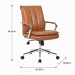 Scranton & Co Charlotte Pillow Top Vinyl Task Chair in Caramel