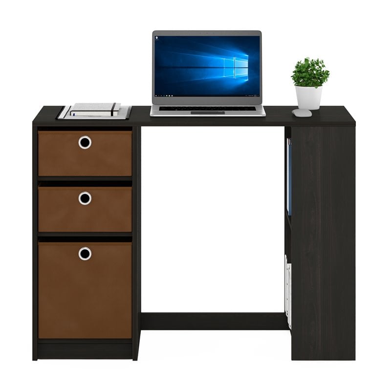 Scranton & Co Modern Computer Study Desk in Wood and Espresso Finish