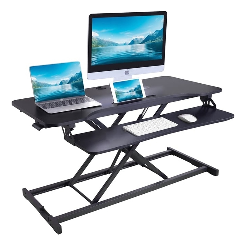 Scranton & Co 43 in Adjustable Height Standing Desk Converter Black