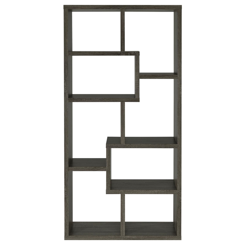 Scranton & Co 71-Inch 6-Shelf Wood Bookshelf in Weathered Gray