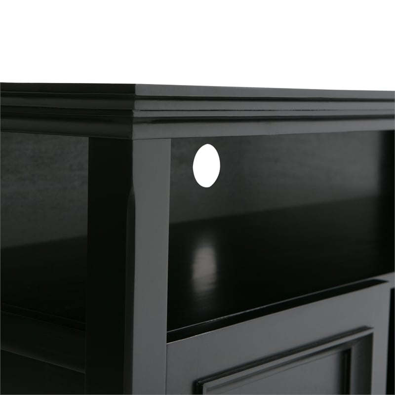 Scranton & Co Pine Wood TV Stand and Bookcase Set in Black for Small Spaces