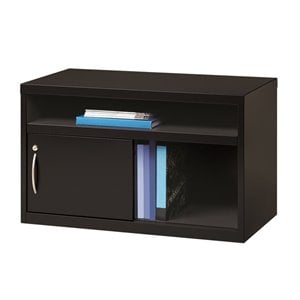 Scranton & Co 36&quot Wide Metal Credenza with Sliding Door in Black