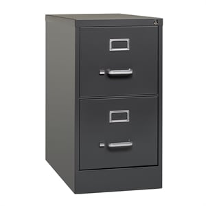 Scranton & Co 2-Drawer Letter Width Metal File Cabinet in Charcoal