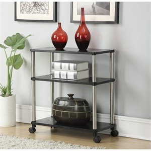 Scranton & Co Office Caddy with Black Finish and Rolling Casters