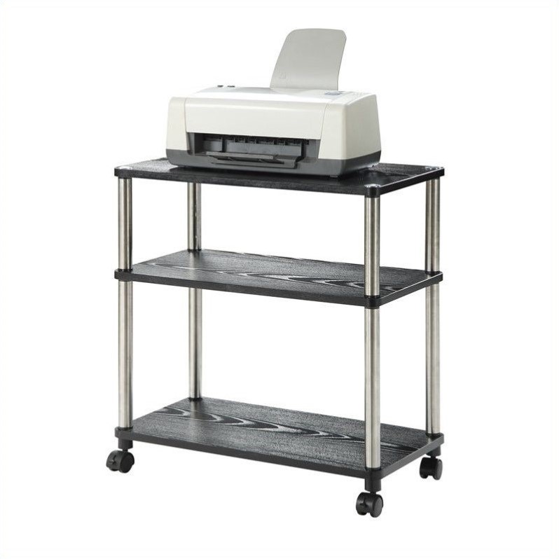 Scranton & Co Office Caddy with Black Finish and Rolling Casters