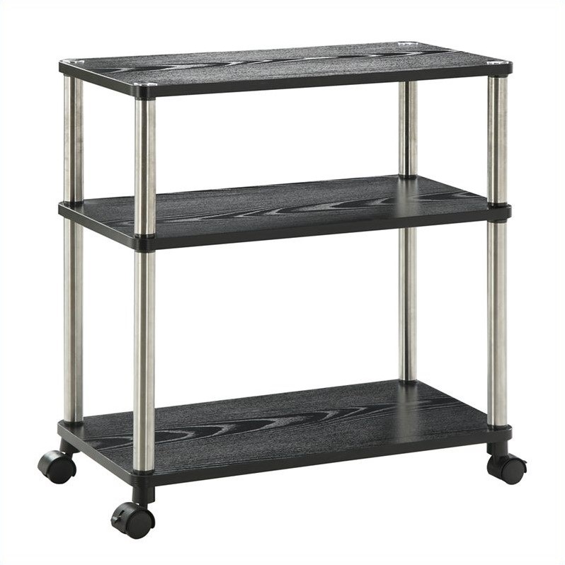 Scranton & Co Office Caddy with Black Finish and Rolling Casters