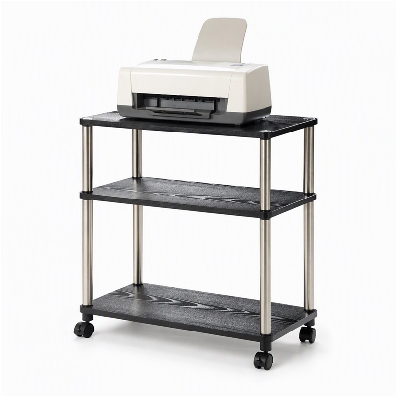 Scranton & Co Office Caddy with Black Finish and Rolling Casters