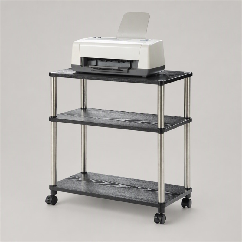 Scranton & Co Office Caddy with Black Finish and Rolling Casters