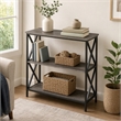 Scranton & Co Three-Tier Bookcase in Weathered Gray Finish
