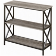 Scranton & Co Three-Tier Bookcase in Weathered Gray Finish