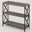 Scranton & Co Three-Tier Bookcase in Weathered Gray Finish