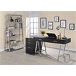 Scranton & Co 2-Drawer Rectangular Office Desk in Black and Chrome