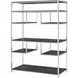 Scranton & Co Wooden Rectangular Bookshelf in Gray Oak and Chrome Metal